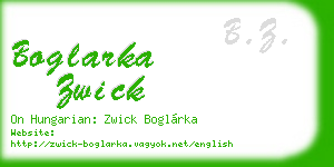 boglarka zwick business card