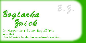 boglarka zwick business card